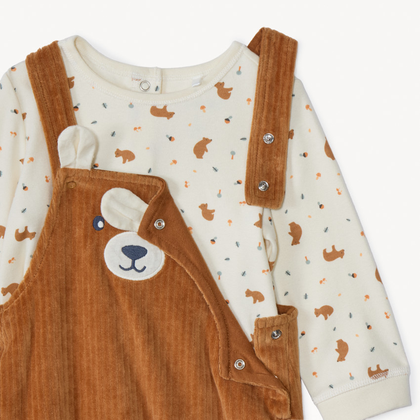 Ensemble 2 pièces avec salopette ludique pour bébé garçon 