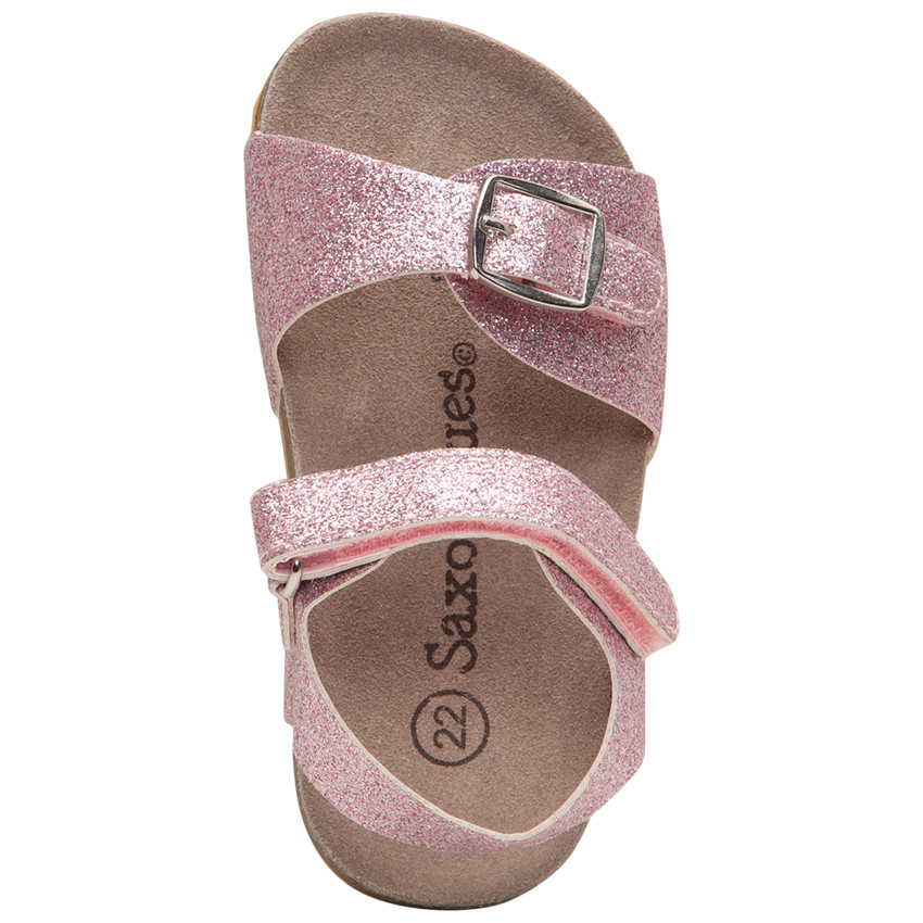 Sandalias brillantes con velcro para niña bebé 
