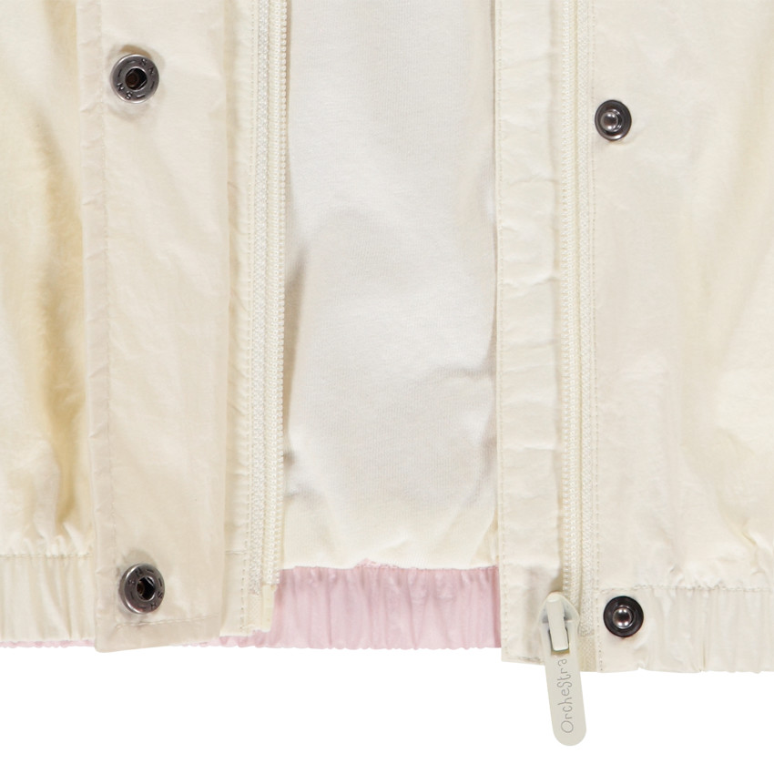 Chaqueta cortavientos de tela arrugada efecto color block para niña 