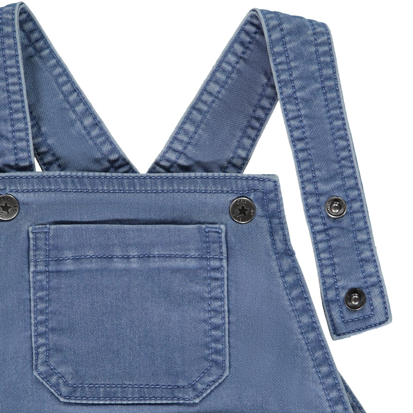Salopette corta lisa en denim para bebé niño  Additional Salopette corta lisa en denim para bebé niño