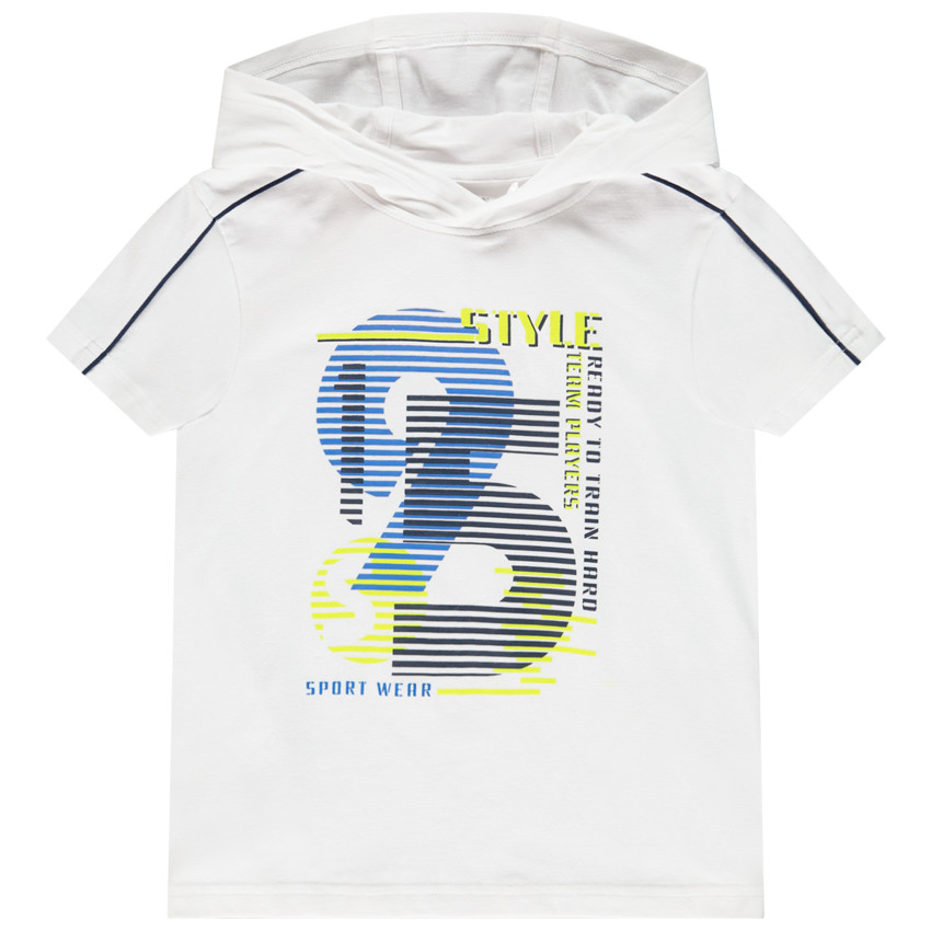 Camiseta manga corta capucha 