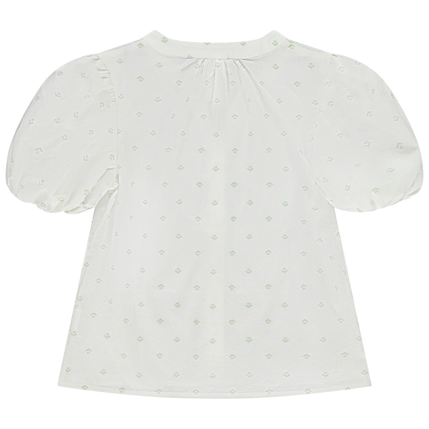 Blusa con mangas abullonadas estampado minimalista para niña 