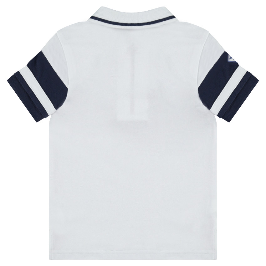 Polo de manga corta de algodón piqué con bordados y cuello con cremallera 