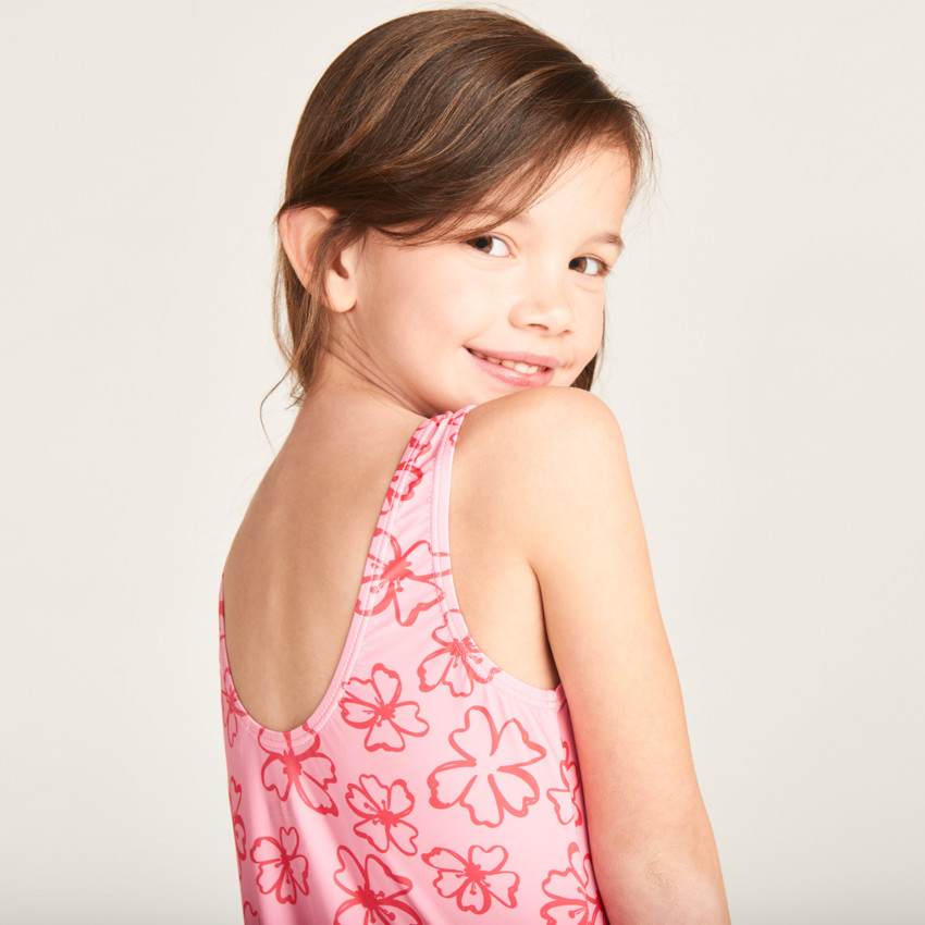 Bañador de una pieza con estampado de flores de tiaré para niña 
