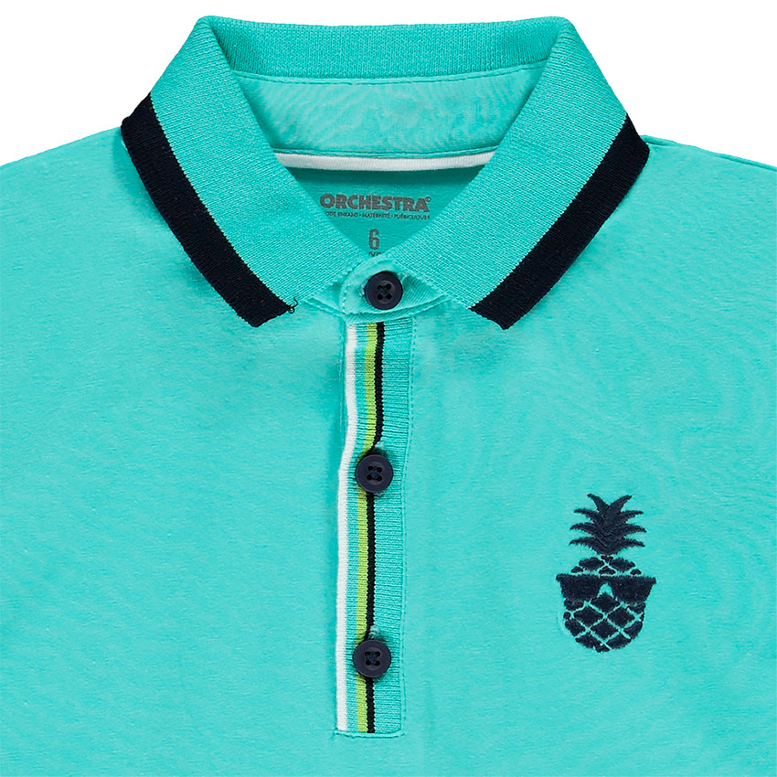Polo manches courtes broderie et print pour garçon 