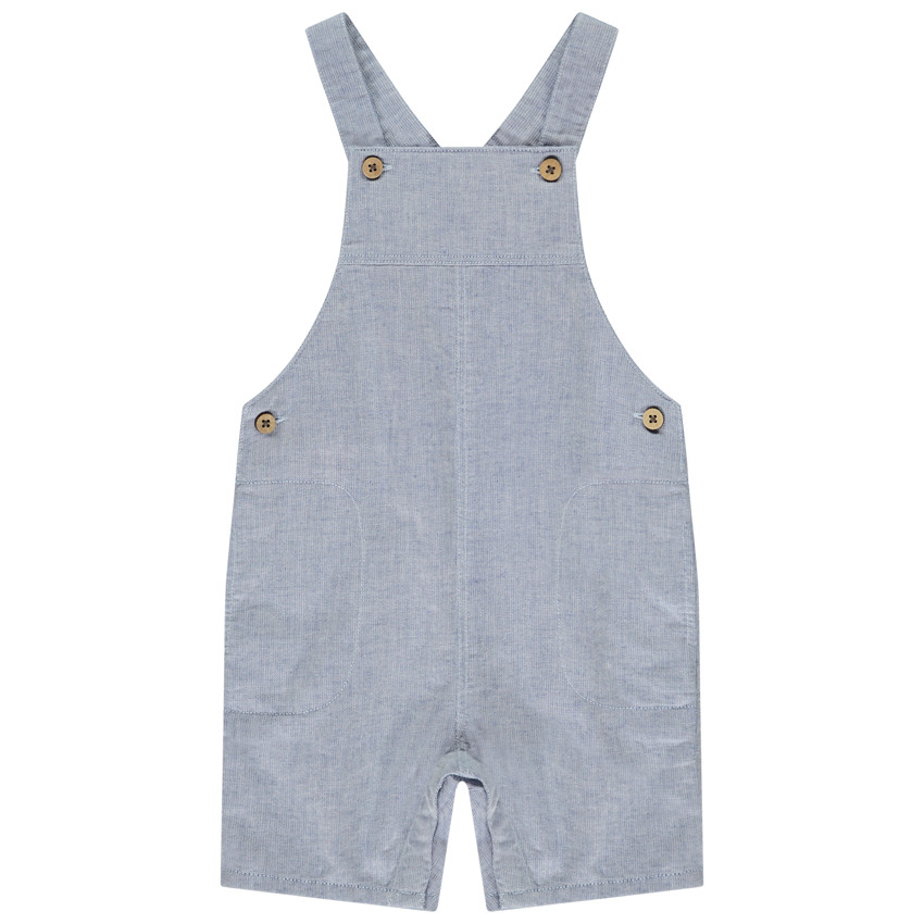Salopette corta de tela para bebé niño 