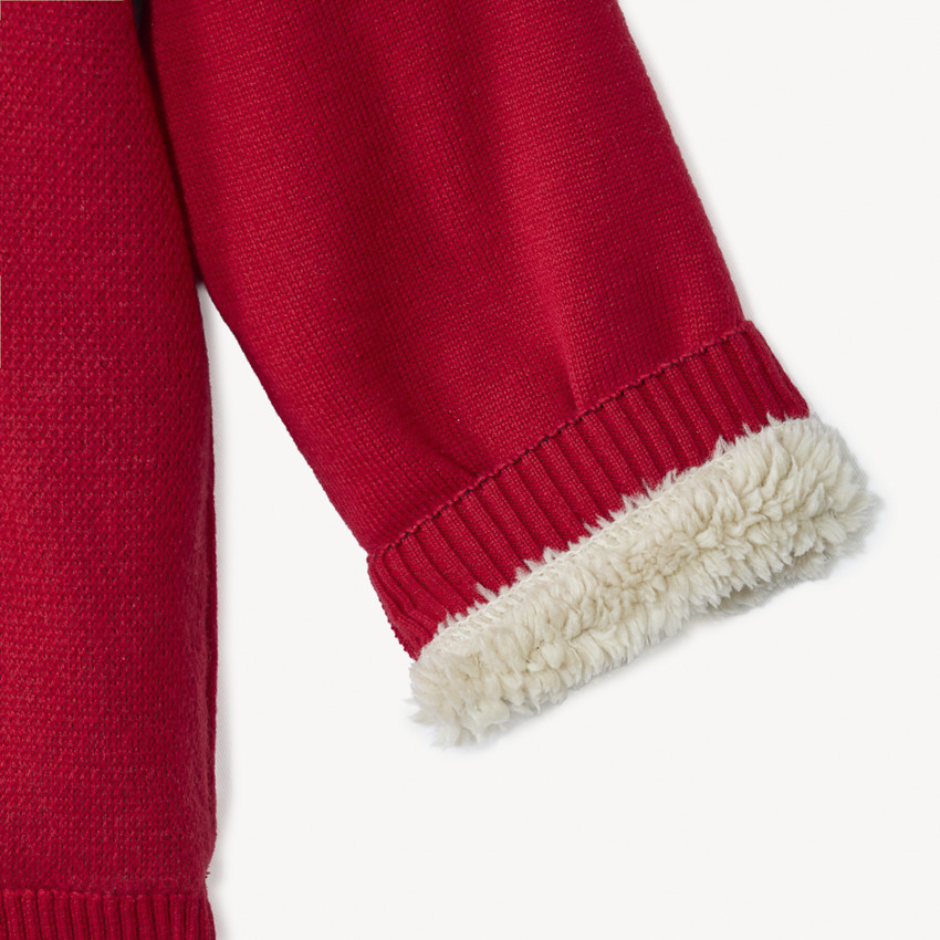 Pull de Noël en tricot doublé sherpa pour bébé garçon 