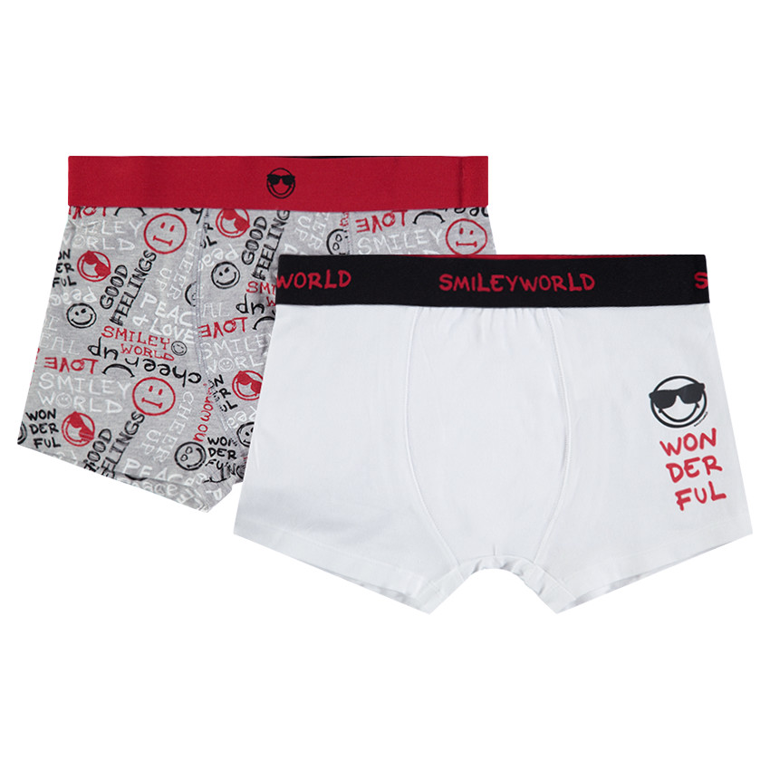 Juego de 2 bóxers de algodón con estampados ©Smiley 