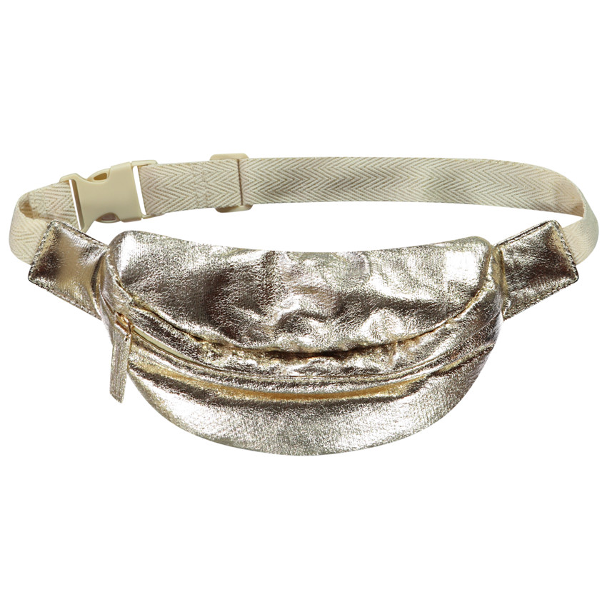 Riñonera dorada de tela con efecto metalizado 