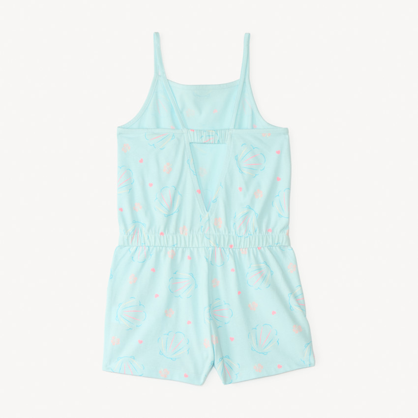 Peto corto de jersey con estampado fantasía para niña. 