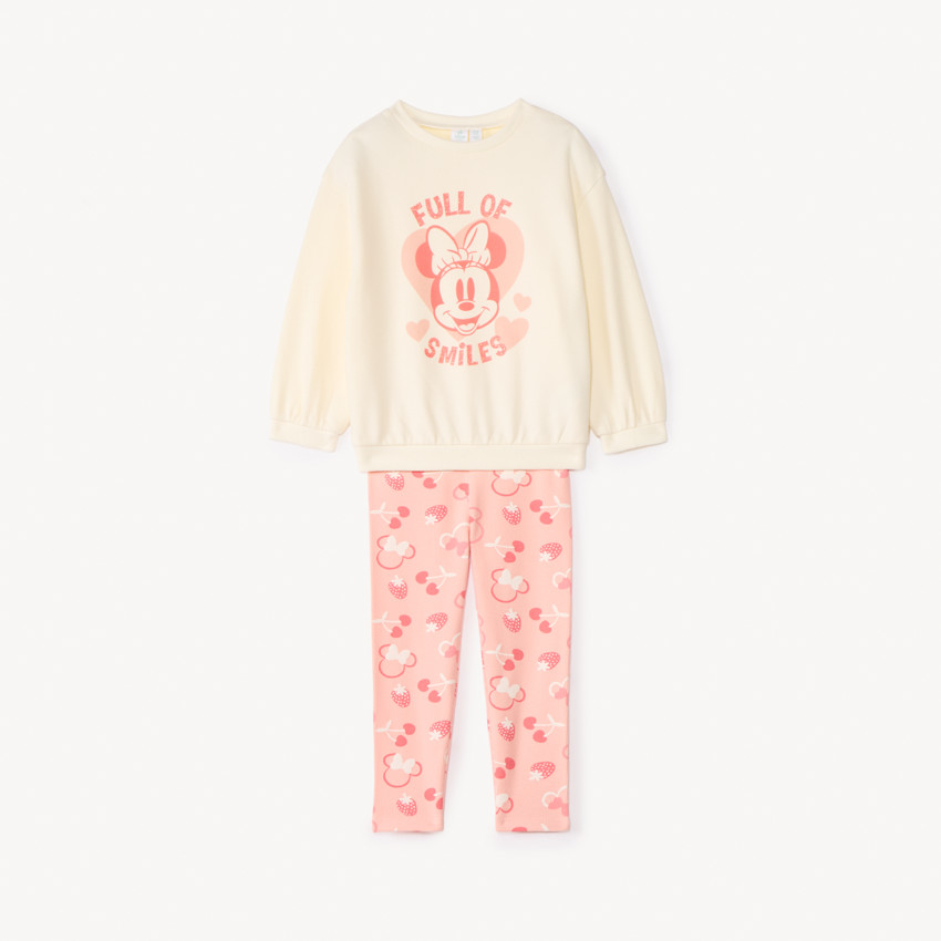 Conjunto de sudadera + short con estampado de Minnie Disney para bebé niña 