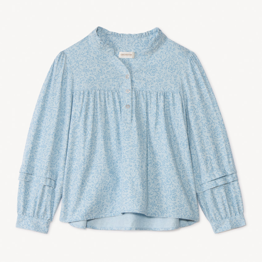 Blusa de manga larga con estampado floral para niña 