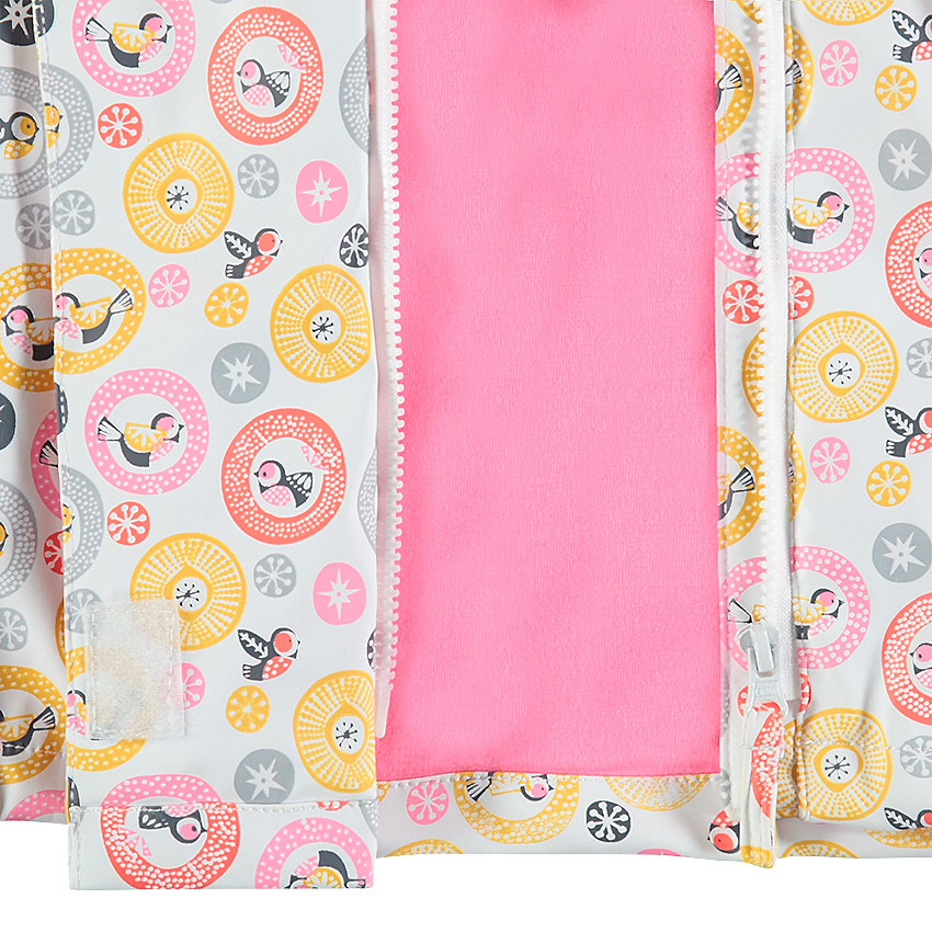 Cortavientos de goma con estampado all over y capucha desmontable 