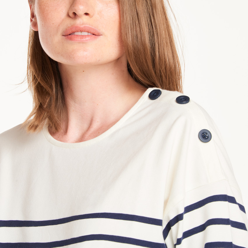 Camiseta marino de maternidad y lactancia con mangas largas 