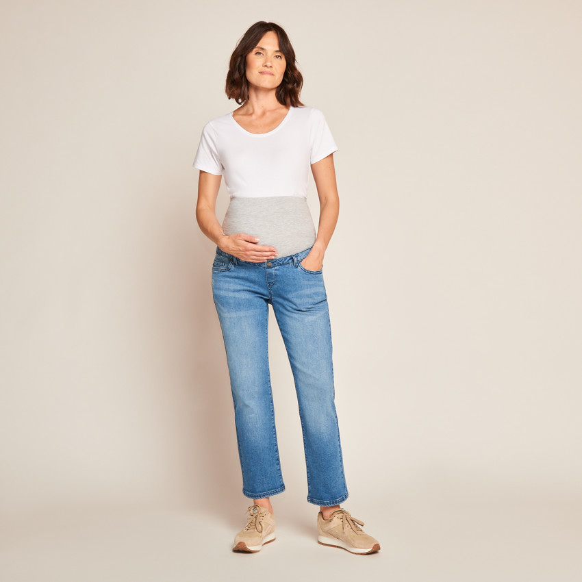 Vaqueros rectos premamá con banda alta 