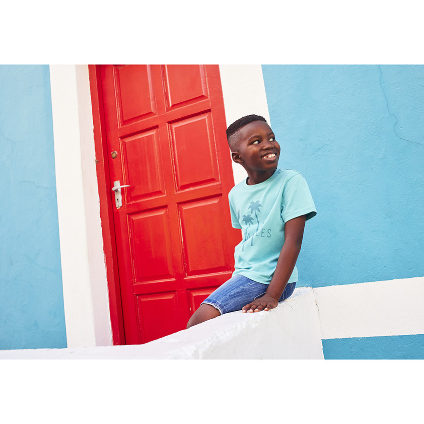 Bermudas de jean con efecto desgastado para niño 