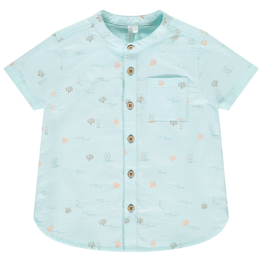 Camisa de manga corta con estampado de corales y surf para bebé niño 