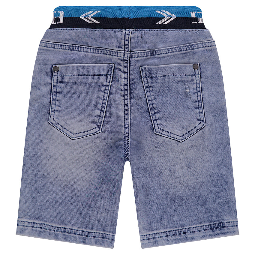 Bermudas vaqueras efecto desgastado con cintura elástica 