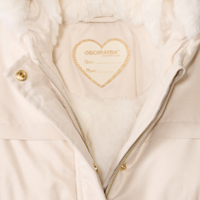 Parka para bebé niña especial frío intenso con capucha forrada en sherpa 