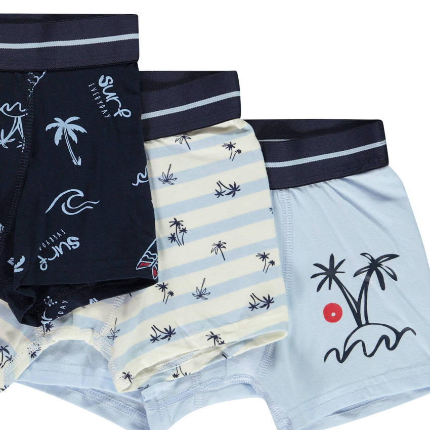 Pack de 3 boxers con estampado de palmeras niño 