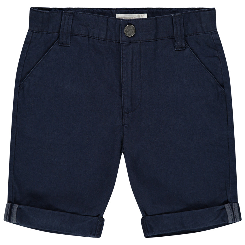 Bermudas lisas de algodón con 2 bolsillos italianos 