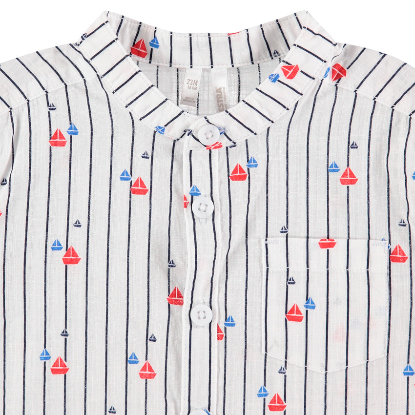 Conjunto camisa mangas cortas de rayas y Peto rouge  Additional Conjunto camisa mangas cortas de rayas y Peto rouge