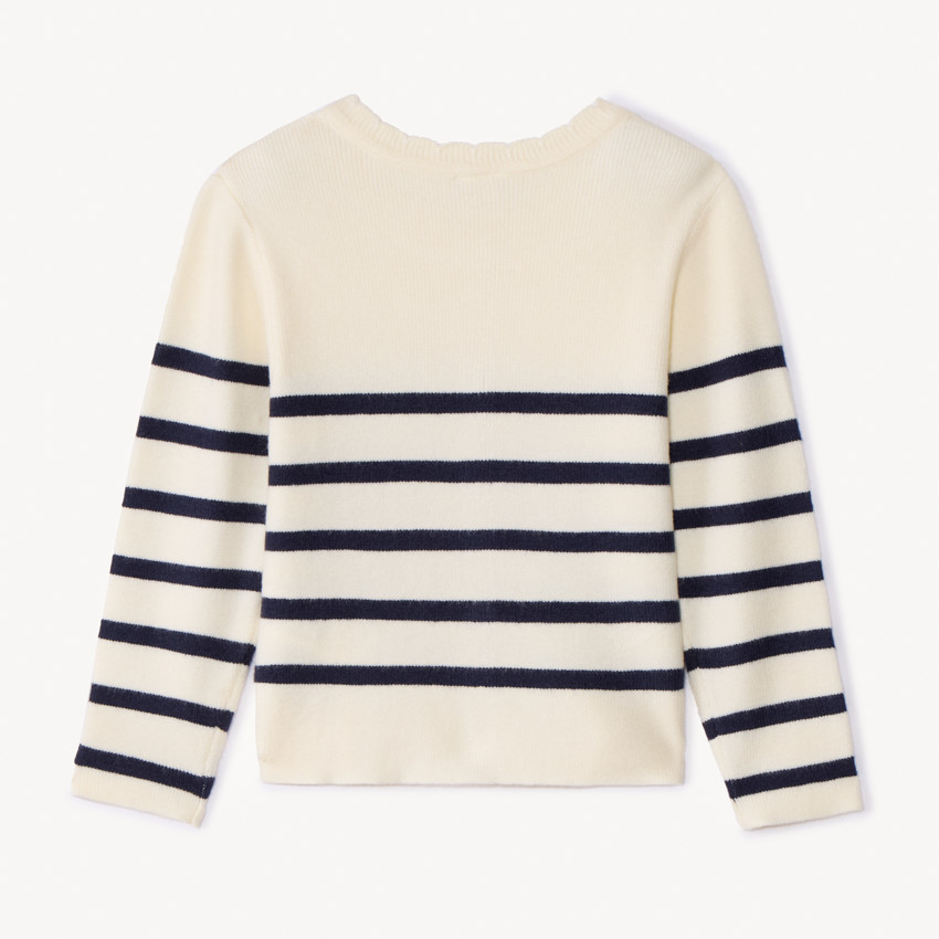 Chaqueta de punto acanalado con rayas para bebé niña 