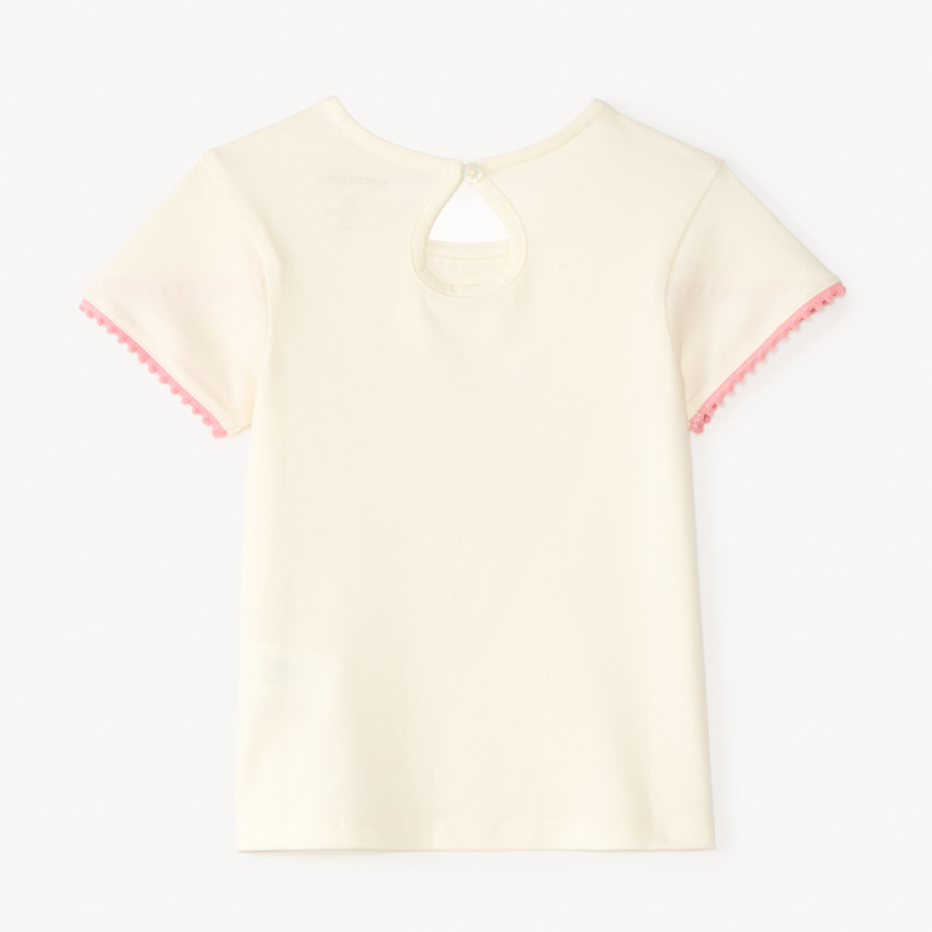 Camiseta de manga corta cruzada con bordado de palmera para bebé niña 