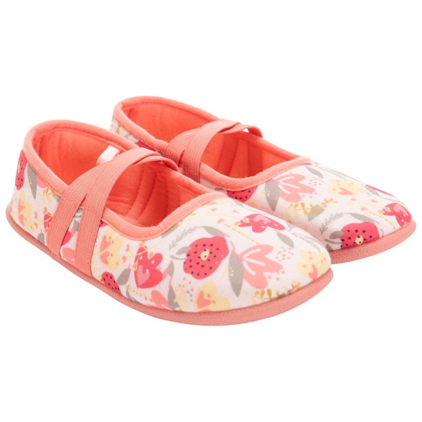 Zapatillas tipo merceditas con estampado floral para niña 