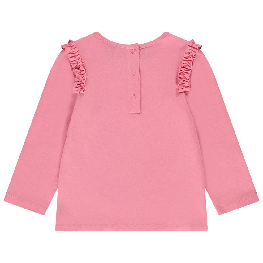 T-shirt manches longues à ruché print pailleté pour bébé fille 