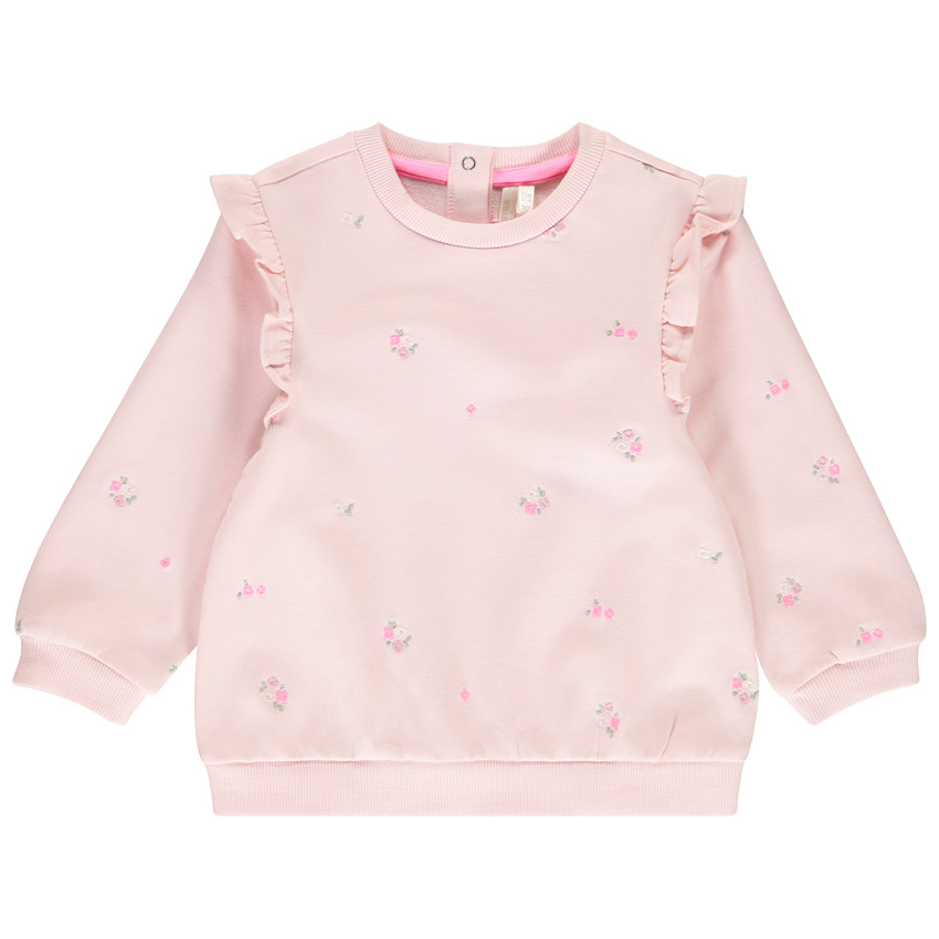 Sudadera de felpa bordada y con volante para niña 