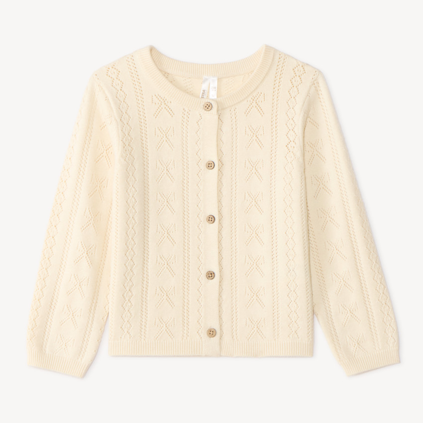 Chaqueta de punto calada para niña bebé 