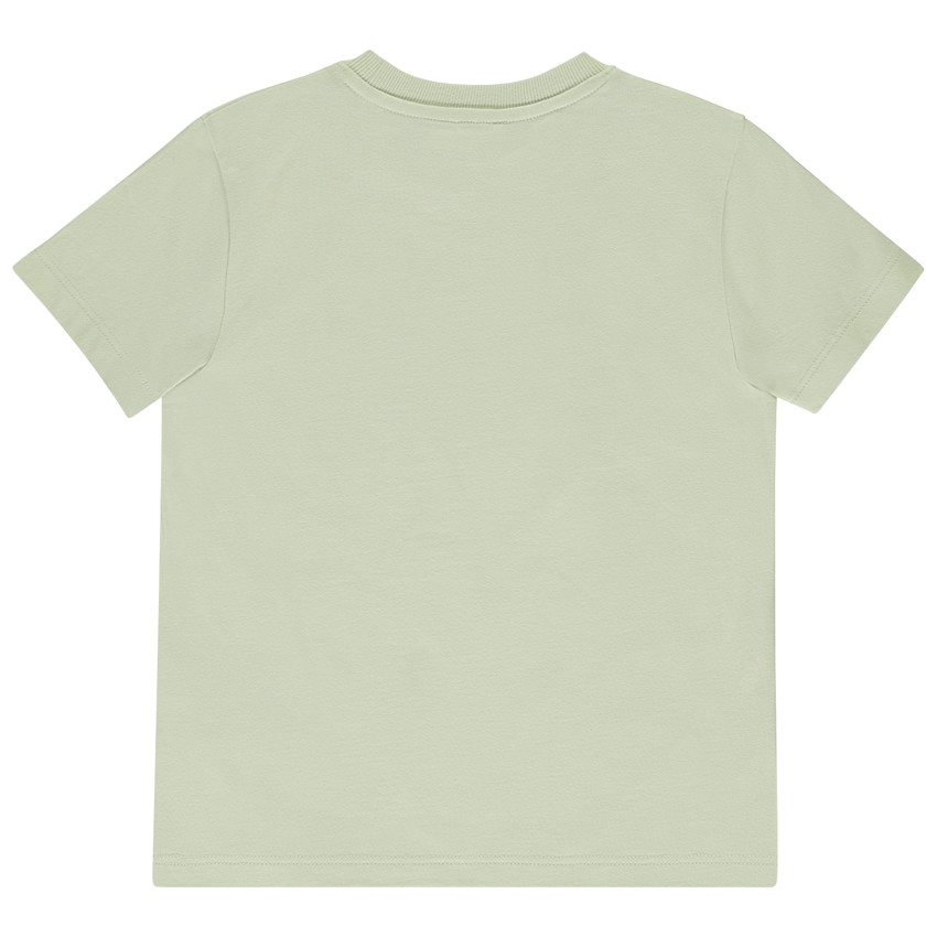 Camiseta de manga corta con cording y bordado de hojas para niño 