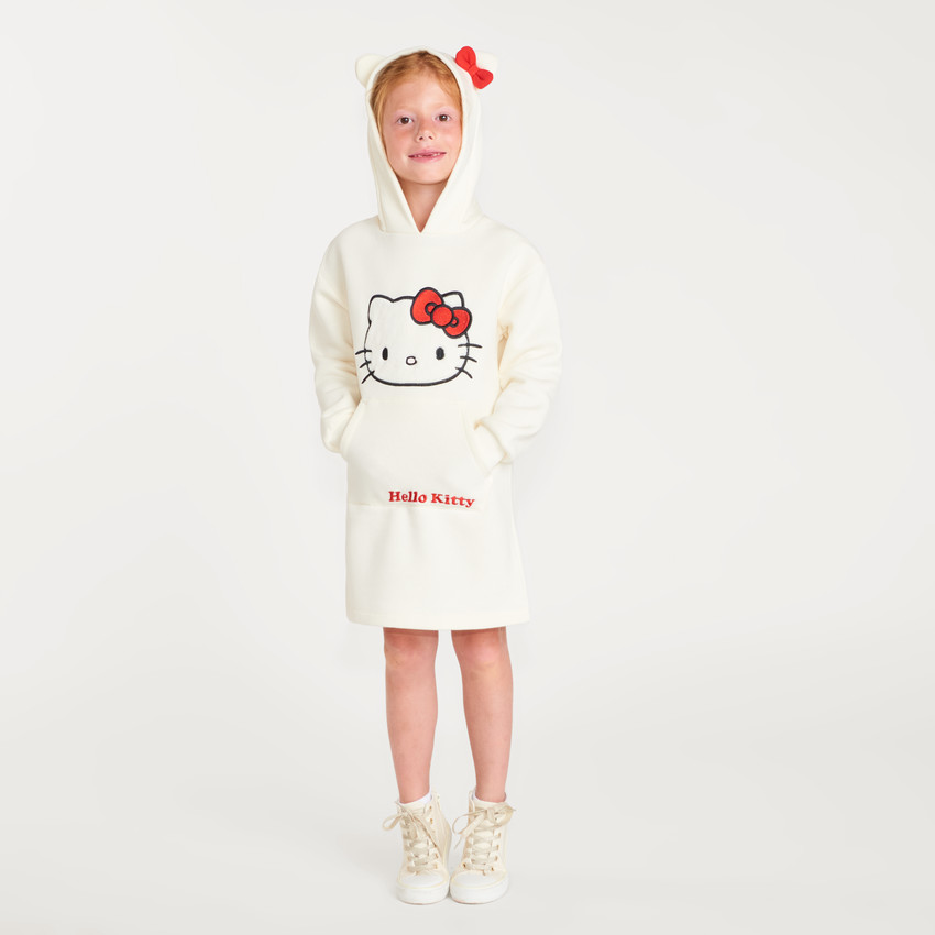 Vestido sudadera con capucha divertido de Hello Kitty niña. 