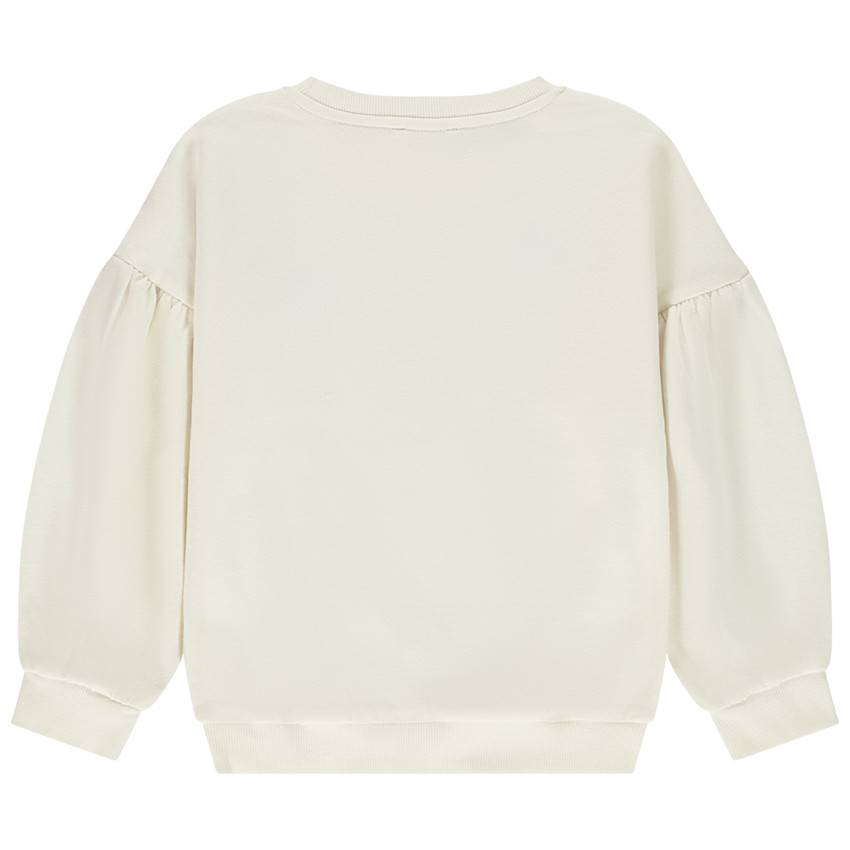 Sudadera oversize con parches de bucles y flores para niña 