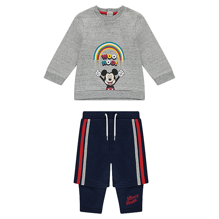 Chándal de felpa con estampado con ©Disney Mickey y bermudas con efecto 2 en 1 