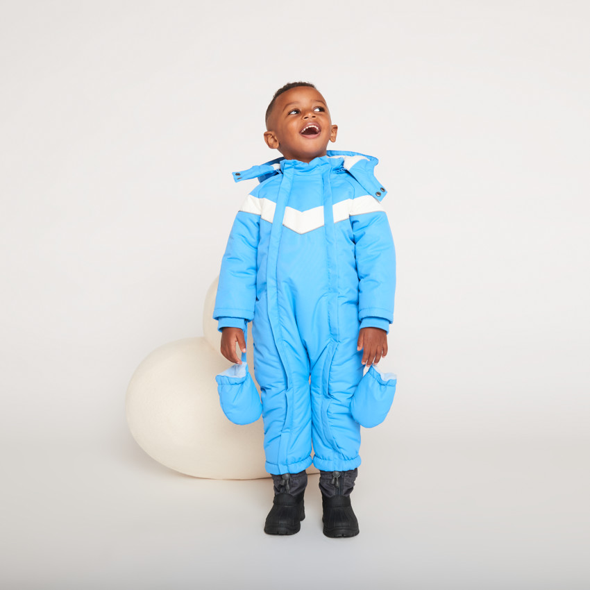 Combi-pilote de ski pour bébé garçon avec finitions différentes selon l'âge 