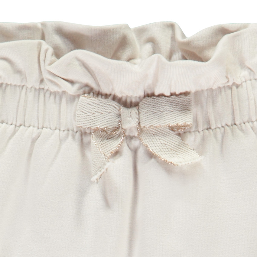 Pantalón jogging liso con lazo para bebé niña 