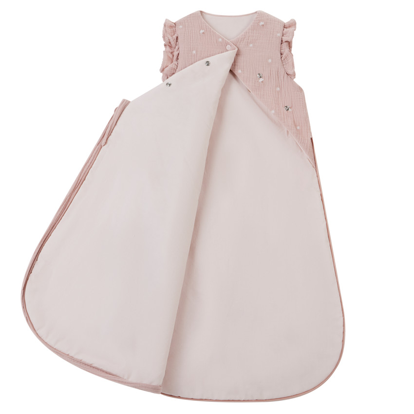 Gigoteuse brodée en double gaze TOG 2 Promenade Bucolique rose 