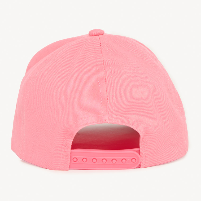 Gorra rosa lisa con bordado de lazo en relieve para niña 