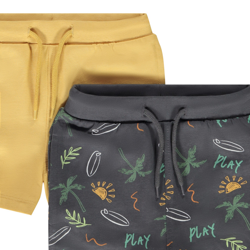 Pack de 4 bermudas de jersey con estampado de palmeras para bebé niño 