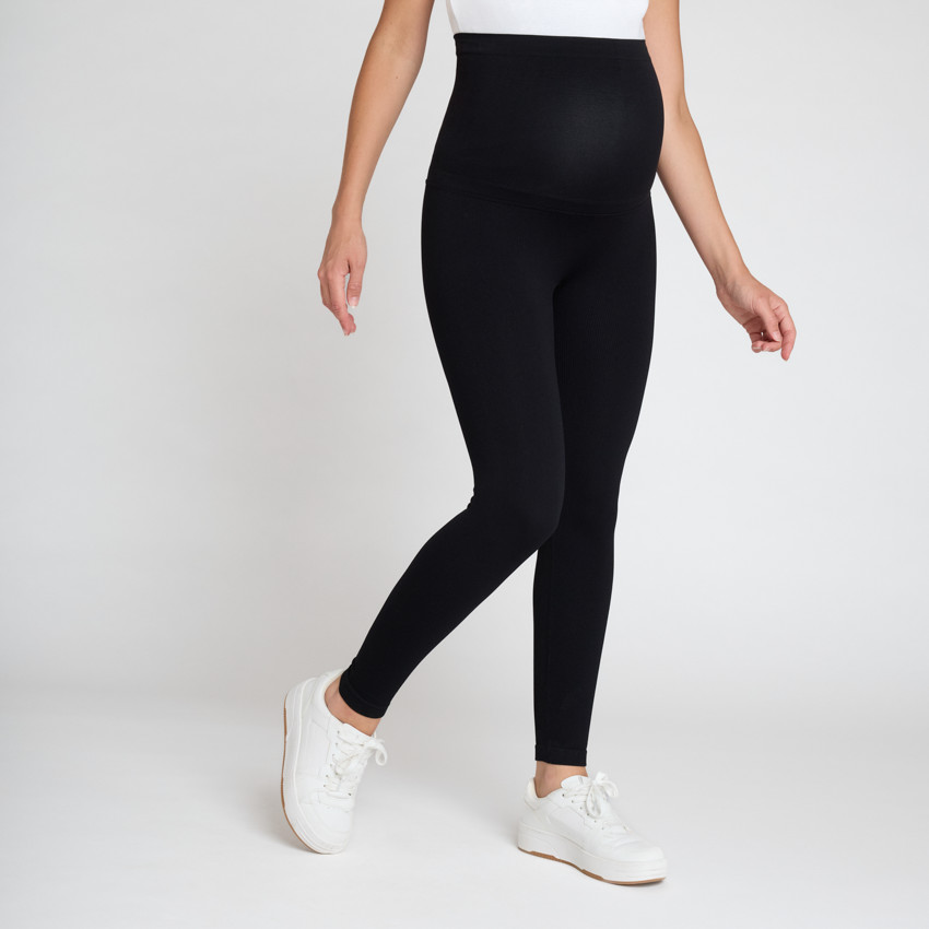 Pantalón postparto de microfibra con banda alta 