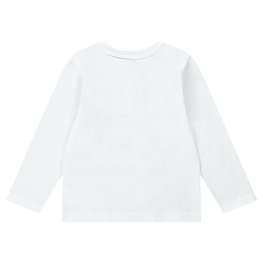 Camiseta de manga larga de punto con mensaje estampado y adhesivos de fantasía 