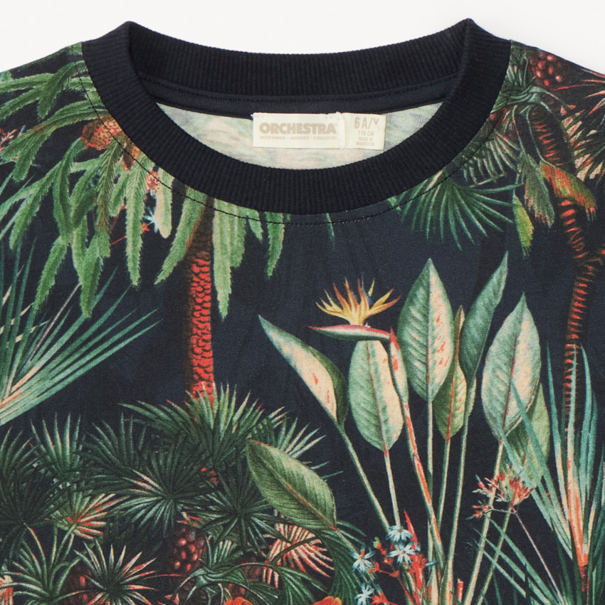 Camiseta de manga corta con estampado de naturaleza para niño 