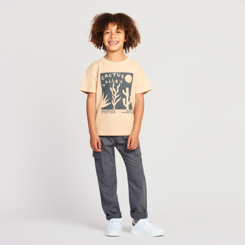 Pantalón cargo de tela lisa para niño 