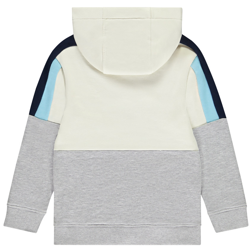 Sudadera con capucha efecto color block y bolsillos para niño 