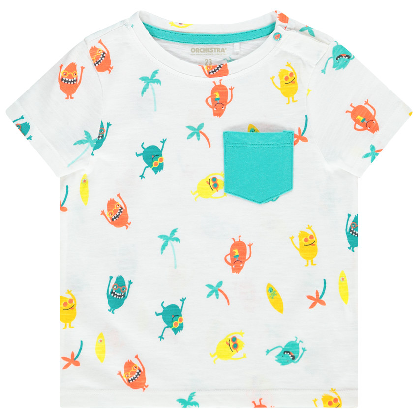 Camiseta manga corta print monstruos 