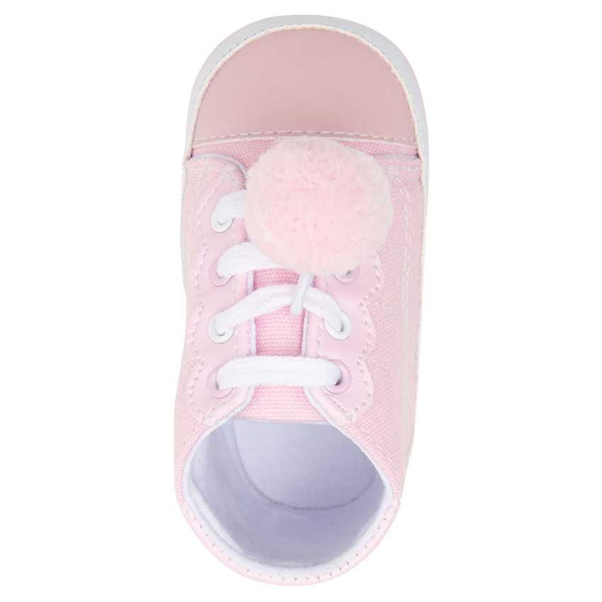 Zapatillas flexibles de tela con cordones y pompón  Additional Zapatillas flexibles de tela con cordones y pompón