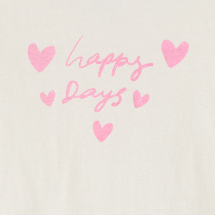 Camiseta de manga corta estampada con corazones para niña 