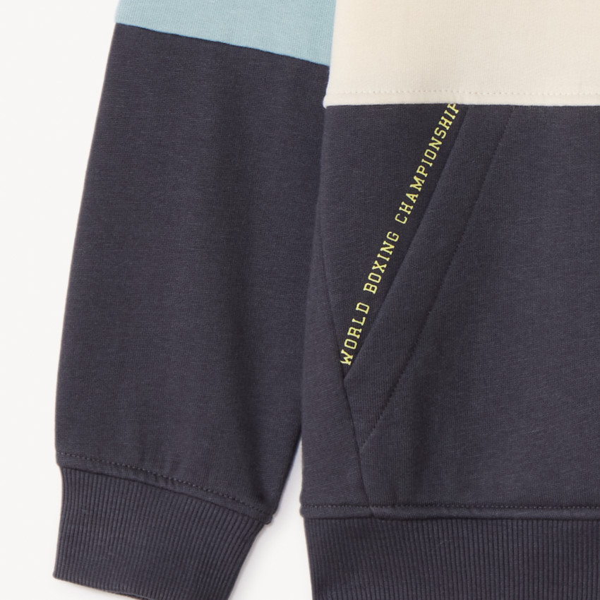 Sudadera con capucha efecto color block para niño 